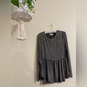 Altar’d State Gray Long Sleeve Women's Top
